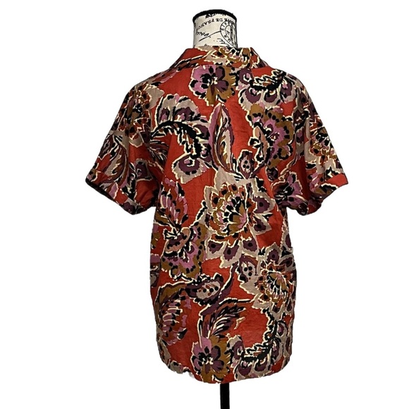 Karlie Floral Tunic Blouse Women’s L – Boho Hippie Coastal Resortwear Cottage - Picture 5 of 10